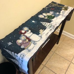 Vintage Tapestry Christmas Table Runner Oh Come All Ye Faithful Sandi Gore Evans